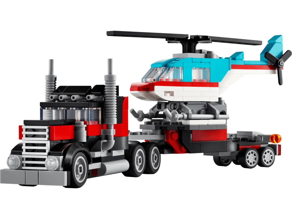 Camión Plataforma con Helicóptero de LEGO Creator