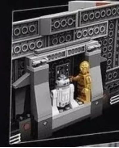 Detalle del compactador de basuras de LEGO