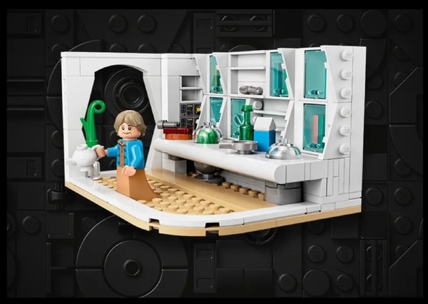 Cocina familia Lars con minifigura de tia Beru de LEGO