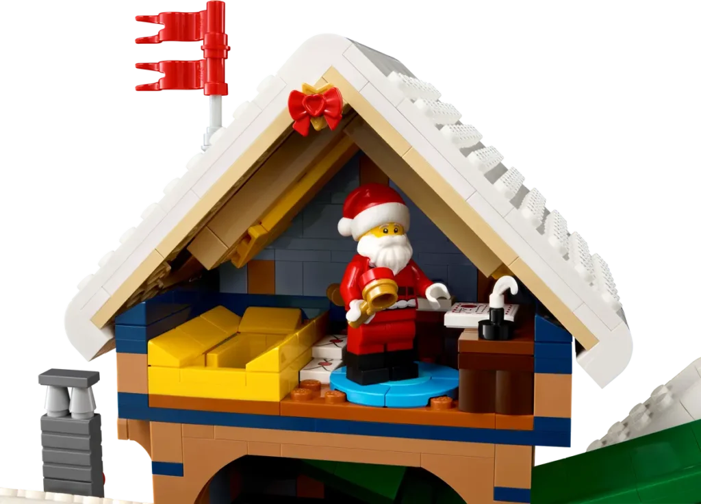 10339 Oficina de Correos de Papá Noel de LEGO Icons área de escritura con conducto de correspondencia