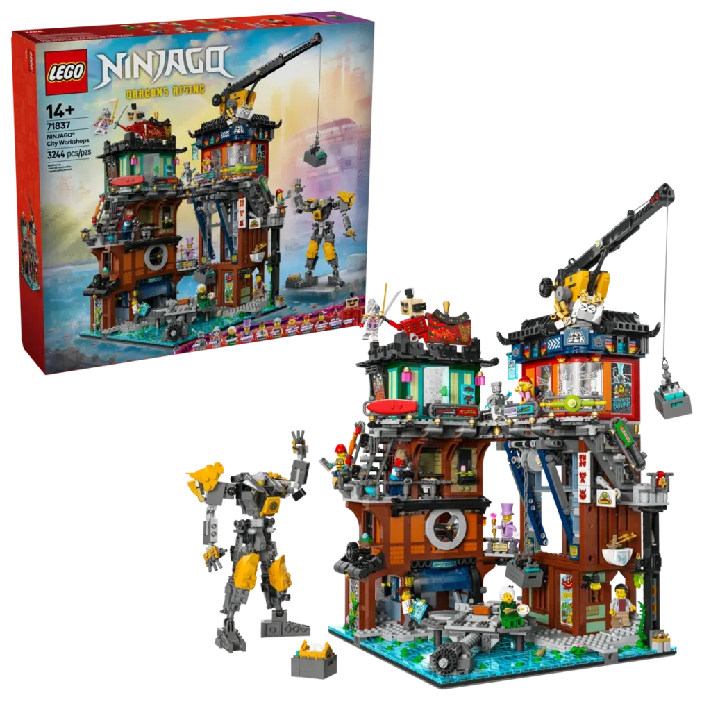 71837 Talleres de la Ciudad de Ninjago caja y figura